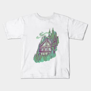 Cabin in the Forest || Nature Illustration by Chrysta Kay Kids T-Shirt